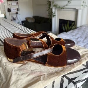 Sam Edelman | Roxie Spiced Camel Round Toe Mary Jane Ballet Flats | Size 9.5